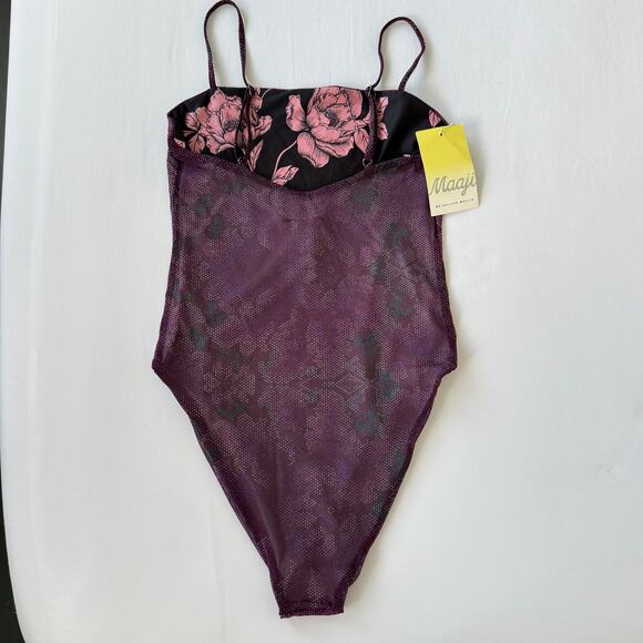 Maaji One Piece Reversible Swimsuit Floral Print Size S NWT - Picture 4 of 6